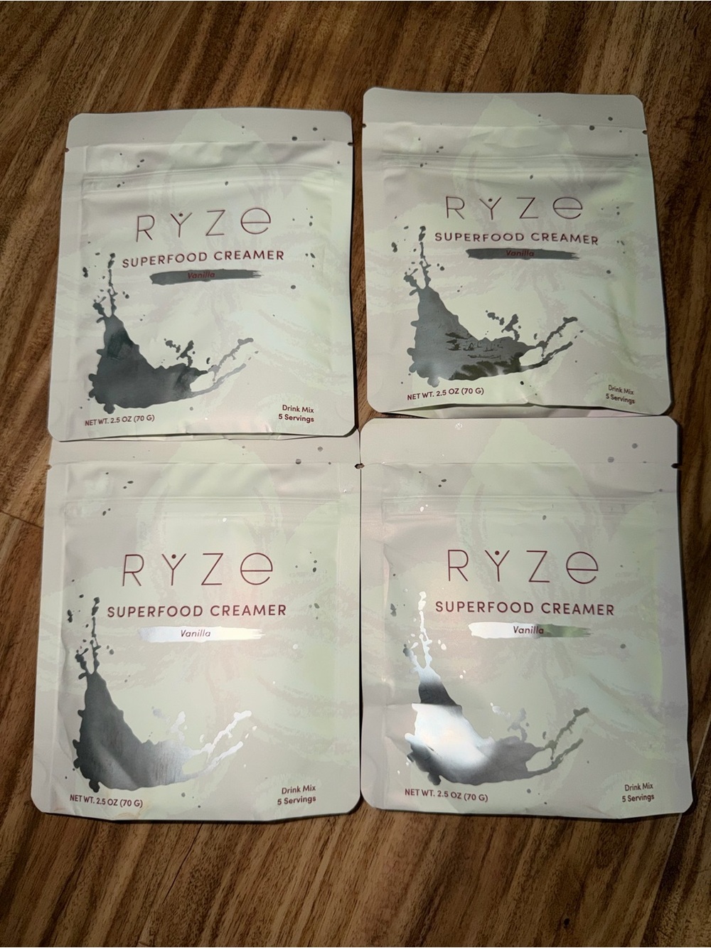 RYZE Superfood Creamer - Vanilla (Pale Pink Packaging) x4